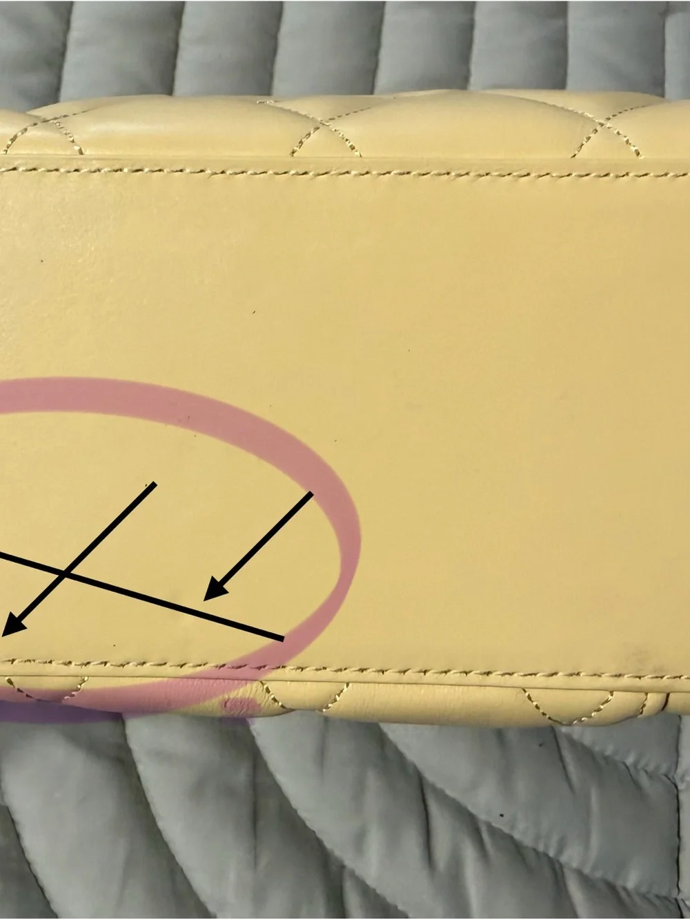 kate spade Quilted Lemon Yellow Top-Handle Cosmetic Case - Picture 3 of 14